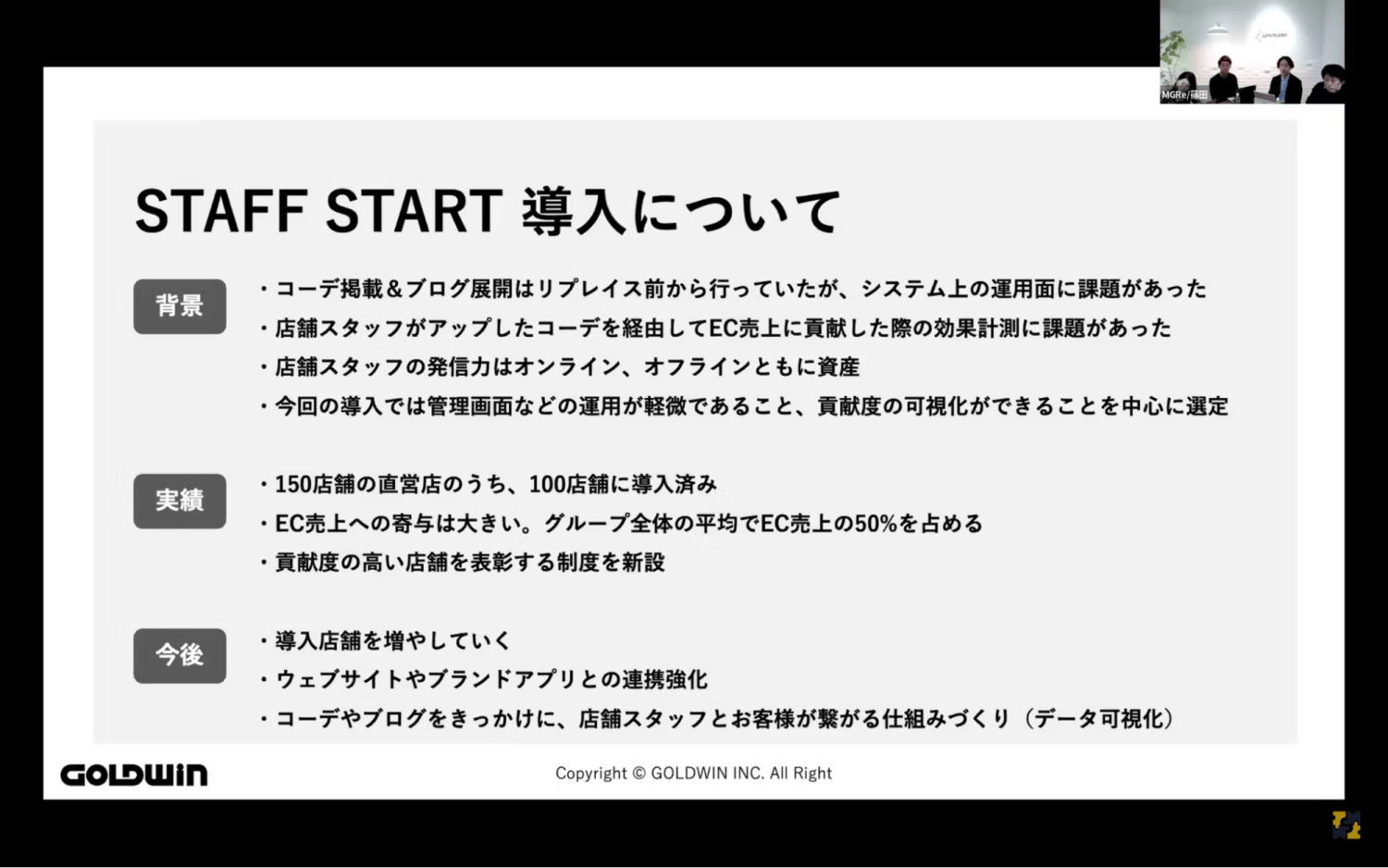 STAFF START導入によるEC売上への貢献