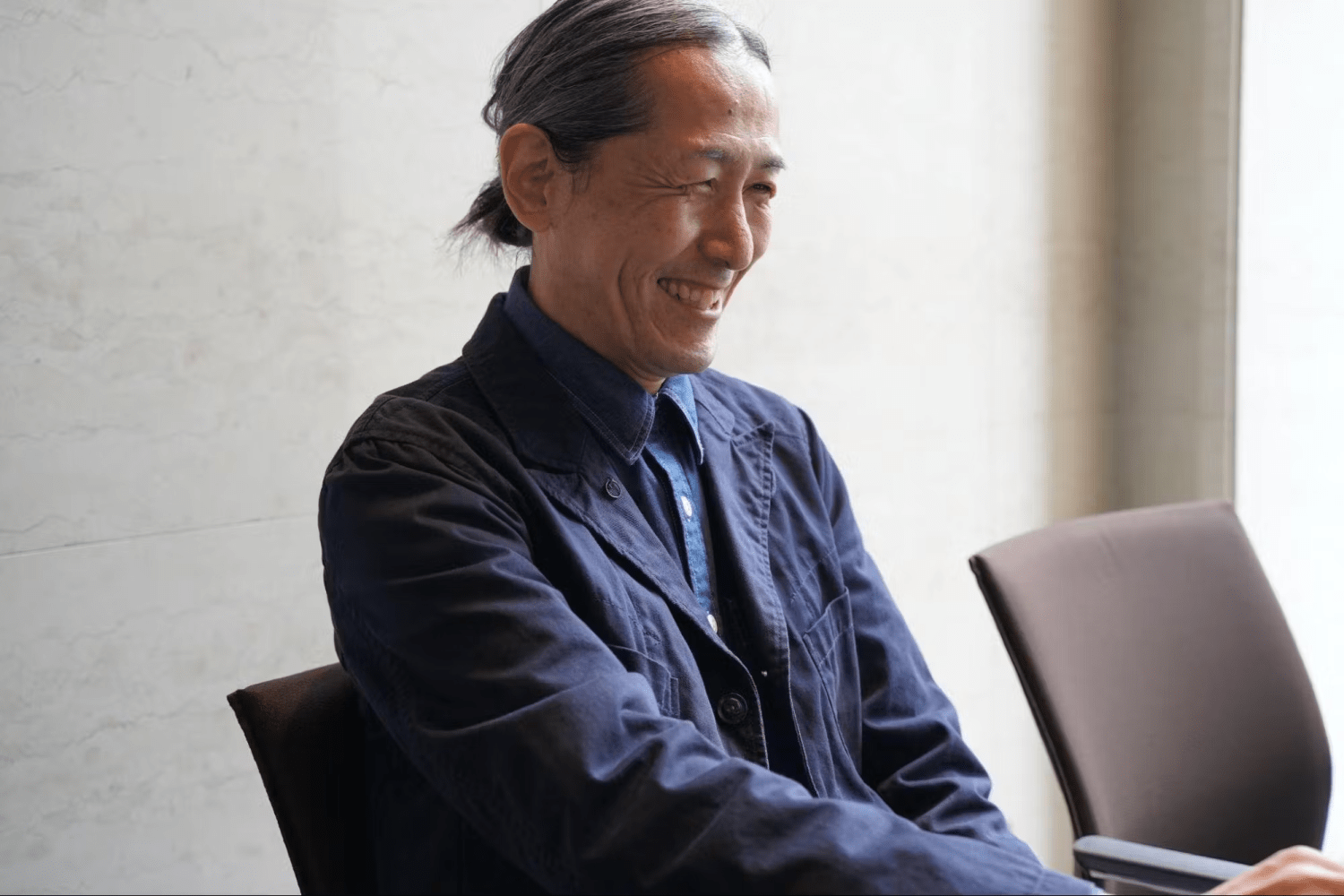 ゴールドウイン 梅田氏へのインタビュー風景